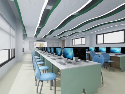 现代计算机教室3D模型下载